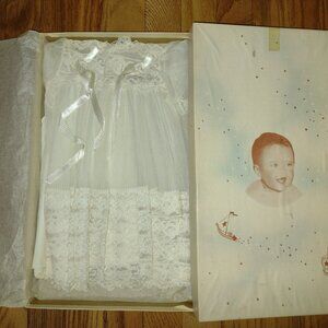 New in box Vintage House of Christening Apparel Dress and Slip